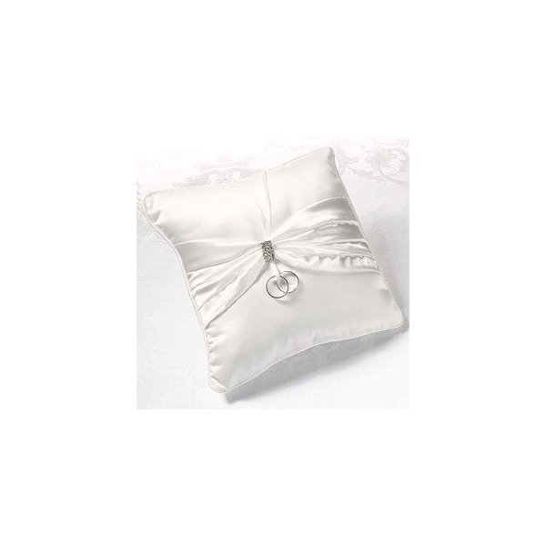 Cream Sash Rhinestone Ring Pillow RP870
