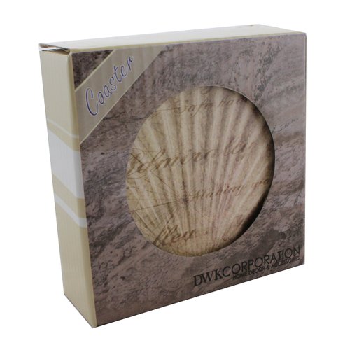 Nautical Ocean Beach Coaster Set of 4 | Assorted Seaside Ceramic Coaster with Cork Backing | Starfish Seashell Sand Dollar and Snail Shell