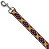 Dog Leash Geometric Sunburst Black Pink Yellow Blue 4 Feet Long 0.5 Inch Wide