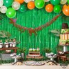 KatchOn Iridescent Green Streamers Backdrop - 3.2x8 Feet, Pack of 2 | Green Birthday Decorations | Green Backdrop, Jungle Party Decorations | Green Halloween Backdrop for Halloween Decorations