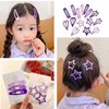 15 PCS Snap Hair Clips Star Hair Clips No Slip Metal Hair Clip Barrettes Hairpins for Girls Geometric Pattern Cute Hair Clips（Purple）