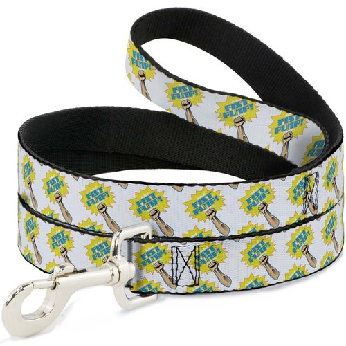 Dog Leash Fist Pump White Yellow 4 Feet Long 0.5 Inch Wide