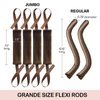 Lanzhire Jumbo Heatless Hair Curlers for Overnight Curls, Blowout Flexi Rod with Ribbon, No Heat Curlers to Sleep in, Soft Overnight Heatless Rods for All Hair Types