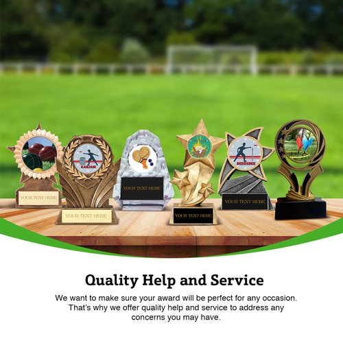 BuyAwardsandTrophies All Star Resin Croquet Trophy - Plastic Trophy with Base, Awards and Trophies for Sports Competition, Prizes for Adults and Kids Gray, 6 1/4"