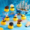 VercanMonth 20 Pcs Rubber Ducks with Wig and Black Glasses Squeaky Duck Bath Toy Small Rubber Duckies Bulk Cute and Funny Bathtub Toys for Summer Pool Birthday Gifts Holiday Party Favors (Classic)