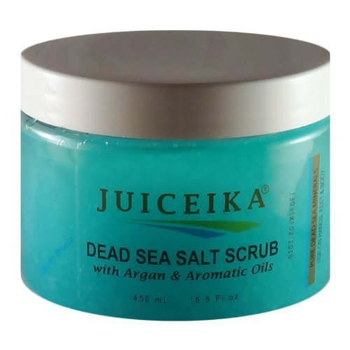 Dead Sea Salt Scrub with Argan & Aromatic Oils -Ocean Breeze (15.5 fl.oz.-450ml) by Juiceika