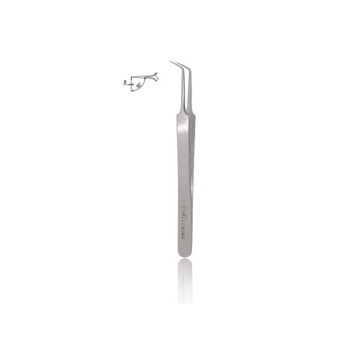 Alluring Silver Tweezers for Eyelash Extension for Volume Lashes 3D, 5D & 6D lashes 90 Deg