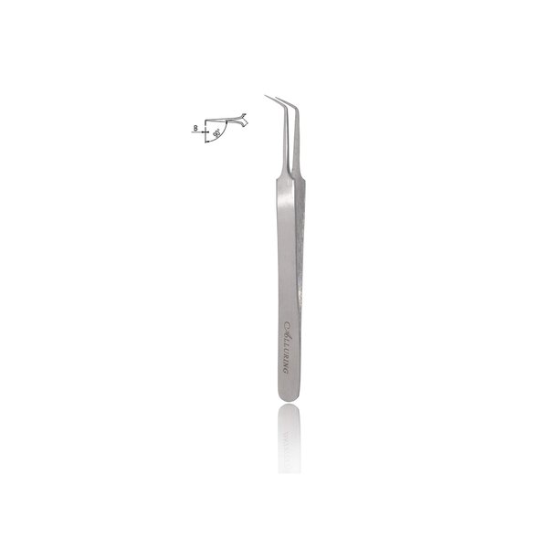 Alluring Silver Tweezers for Eyelash Extension for Volume Lashes 3D, 5D & 6D lashes 90 Deg