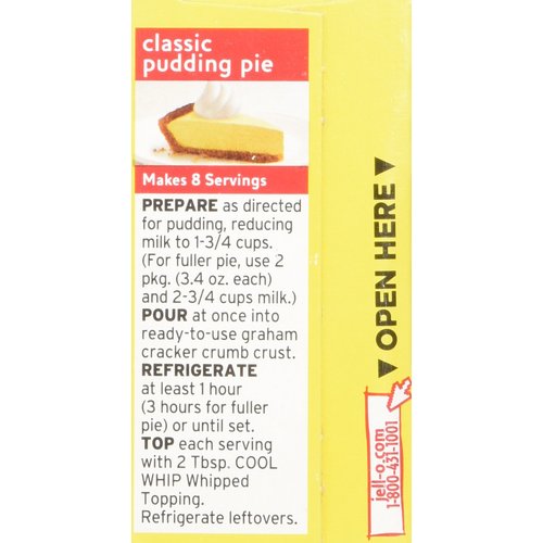 Jell-O Lemon Flavor Instant Pudding & Pie Filling, 3.4 Oz (96g) 4-pack