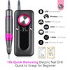 SAVILAND Portable Electric Nail Drill Kit: 35000RPM Rechargeable Electric Nail Drill with Basci 8*Drill Bits 50*Sanding Bands Nail Tool for Beginners Nail Art Removal Nail Care for Manicure & Pedicure