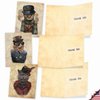 The Best Card Company 10 Assorted Thank You Notecards Bulk Box Set 4 x 5.12 Inch with Envelopes (10 Designs, 1 Each) Steampunk Cats M6554TYG