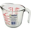 Anchor Hocking 2 Cup (16 Ounce) Glass Measuring Cup, clear glass with red lettering (Anc-9439)