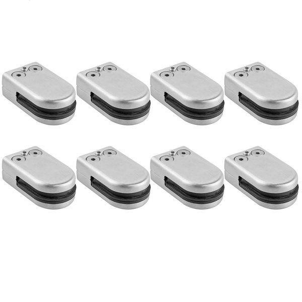 Kamtop 8 PCS Glass Clamps, 6-8mm Round Glass Clamps (15/64-5/16 Inch), Glass Mounting Brackets Glass Clips Holder 304 Stainless Steel Glass Bracket Flat Back for Balustrade Staircase Handrail