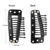 30 Pcs Hairpieces Snap Clips U Shape Wig Clips for Hair Extensions Making 10-Teeth Hair Extension Snap Metal Snap Clips with Safety Pins No Sew Wig Accessories Clips Small Wig Pins Clips (Black)