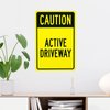 Active Driveway Warning Sign, Driveway Metal Security Signs, Safety Wall Decor Use for Home Business Yard Garden Office Street Road Indoor Outdoor Easy to Mount 8 x 12 Inch