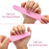 20Pcs Nail Buffers 100/180 Sanding Blocks Sponge Buffing File for Acrylic Natural Gel Nails, Pink