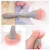 SILPECWEE 1pc Nail Brush for Cleaning Fingernails Inlaid Clear Crystal Nail Art Brush Acrylic Cleaner Remover Brush Nail Dust Brush for Makeup Dip Powder Blush