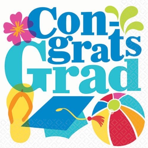 Amscan Summer Splash Grad Beverage Napkins (16ct)