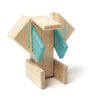 Tegu Robo Magnetic Wooden Block Set, Electric Aqua, 8 PIECE