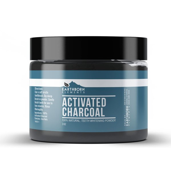 Earthborn Elements Activated Charcoal (3 oz), Natural Teeth Whitening, Vegan & Gluten Free