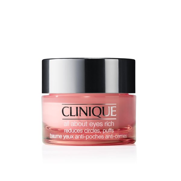 Clinique All About Eyes Rich Eye Cream For Dark Circles With Hyaluronic Acid | Hydrating, Brightening + Depuffing, Mini Travel Size, 0.5 fl. oz.