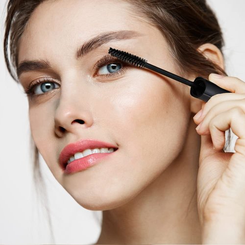 YITOU 4 Pack 10ml Empty Mascara Tube with Brush Wand, Refillable Eyelash Cream Container DIY Cosmetics Bottle for Castor Oil/Eyebrow Growth Serum/Coconut Oil, 4 Rubber Inserts, 1 Funnel, Black