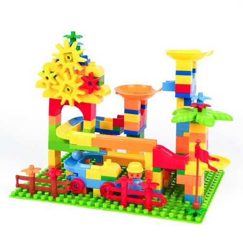 Marble Run Maze Track Sets - Educational Building Blocks for Toddlers - STEM Learning Toys for 2-8 Years Old Boys & Girls - Compatible with Big Classic Blocks - Marble Run Fun and Games