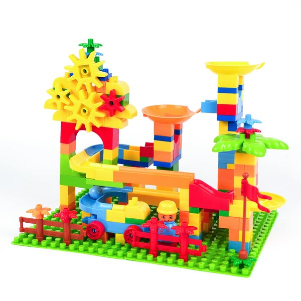 Marble Run Maze Track Sets - Educational Building Blocks for Toddlers - STEM Learning Toys for 2-8 Years Old Boys & Girls - Compatible with Big Classic Blocks - Marble Run Fun and Games