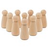 Wood Peg Dolls Unfinished 2 inch, Mom/Angel Shape, Pack of 100 Birch Wooden Peg People for Crafting, Miniature Figures, and Small World Play
