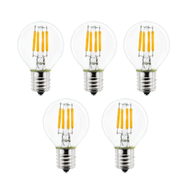 5-Pack E17 S11 LED Light Bulb,E17 Intermediate Base Mini Globe Bulb 4W Warm White 2700K,40 Watt S11 G40 Incandescent Bulb Replacement for Desk Lamp,Cabinet,Closet Non Dimmable