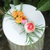 Fangsen Boho Wedding Hair Accessories Lavender Rose Hair Comb Floral Festival Headpiece for Women and Girls Silve (Orange)