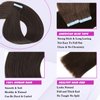 Tape in Hair Extensions Human Hair Dark Brown Straight Hair Extensions Tape in Human Hair 20 Pcs/Pack 40g Tape in Extensions Hair Extensions 12 Inch for Women （12Inch，Dark Brown，40g)