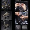 3D Metal Puzzle Wasp Model Kits: Mechanical Metal Puzzles for Adults Challenging DIY Assembly Building Block Stainless Steel (Red+Gold)