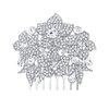 Flyonce Women's Austrian Crystal Flower Leaf Cluster Wedding Bridal Hair Comb Clear Silver-Tone
