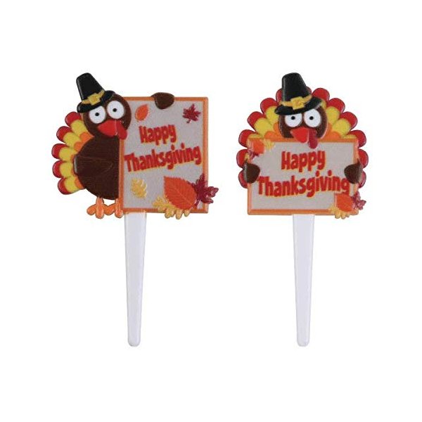 Thanksgiving Turkey Cupcake Picks - 24 pcs