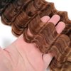 Deep Wave Curly Braiding Hair Synthetic 22 Inch Ocean Wave Crochet Hair for Black Women Deep Wave Wet and Wavy Curly Braiding Hair Extensions (22 Inch, 1B/30/27)