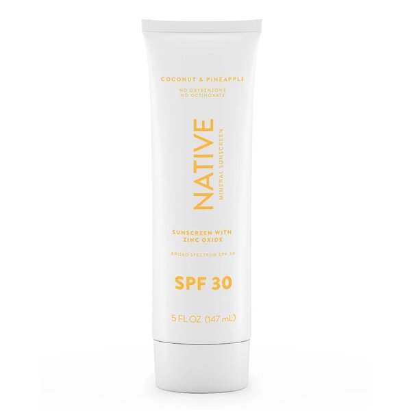 Native Coconut & Pineapple Mineral Sunscreen Lotion SPF 30, 5.0 oz (Coconut & Pineapple, 5 fl oz)