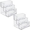 FTOF 3 Pockets Acrylic Business Card Holder Stand Clear Desktop Countertop Office Business Organizer Acrylic Index Card Filling Display for Desk 2 pcs (3 pocket)