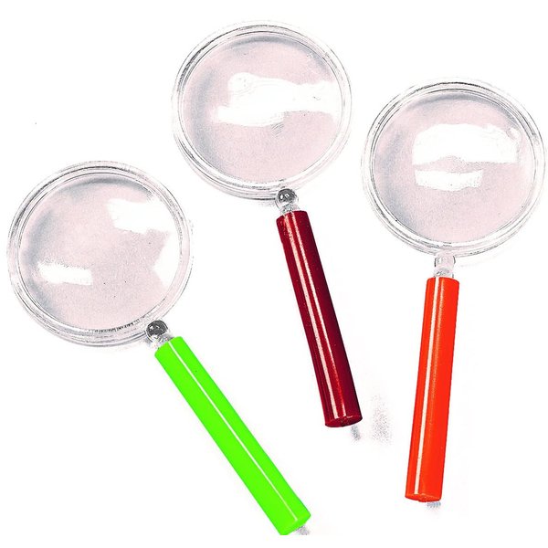 Fun Express Magnifying Glasses for Kids - VBS Vacation Bible School Supplies/Décor - Bulk Set of 12 - STEM Classroom Supplies and Mystery Party Favors