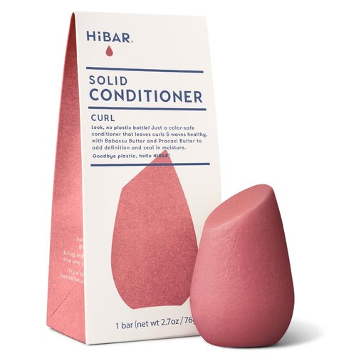 HIBAR Curl Conditioner Bar - Ideal Conditioner for Curly Hair, Enhances Type 3 & 4 Curls, Hydrates Dry Curls and Travel-Friendly