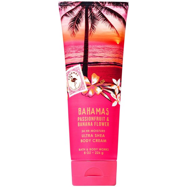 Bath and Body Works BAHAMAS - PINK PASSIONFRUIT and BANANA FLOWER Ultra Shea Body Cream 8 Ounce (2019 Edition)