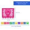 Mexican Party Banners (5 Pack - 10 Plastic Flag Designs per Banner) - Papel Picado Dia de Los Muertos Decorations for Altar - Day of The Dead Banners - Day of Dead Decor