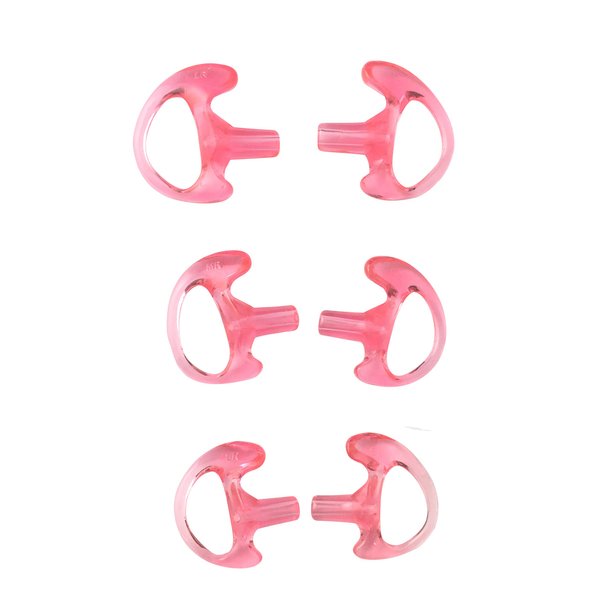 ProMaxPower Two-Way Portable Radio Earmold Insert Earplugs Earbuds for Acoustic Tube Earpiece Headset (Variety 6-Pack, 3 Sizes Each Side)