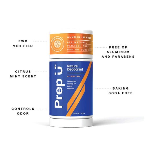 Prep U Natural Deodorant for Teens- Unisex - Aluminum Free, EWG Verified, Vegan Deodorant for Kids - Solstice Scent, 2.5 Fl Oz (2 Pack)