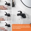 KPWATER Bathroom Sink Faucet Dual Handles 4" Centerset Black Sink Faucet for Bathroom with Pop-up Drain Stopper, Non-Metallic Basin faucets with Supply Hose, Metallic Plating Over ABS Plastic