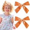 CEELGON 2PCS 5" Big Velvet Bows for Girls Fall Hair Bows for Toddler Girls Orange Brown Hair Clips Hair Accessories For Little Girl Pigtail Bows