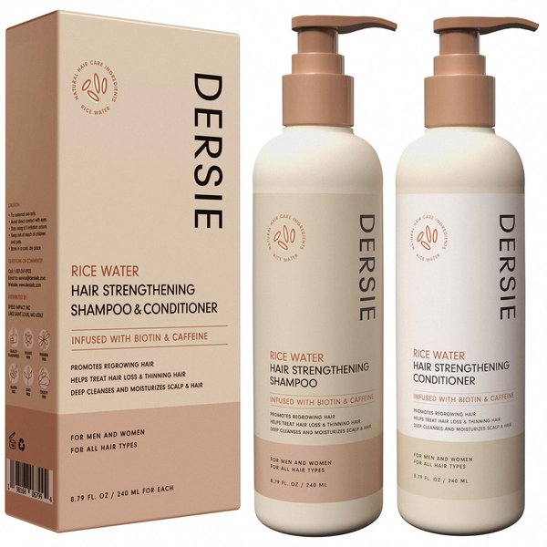 Rice Water Hair Growth Shampoo and Conditioner: Rice Water Shampoo for Hair Loss - Hair Growth Shampoo and Conditioner Infused with Biotin and Caffeine for Thinning Hair for Women and Men