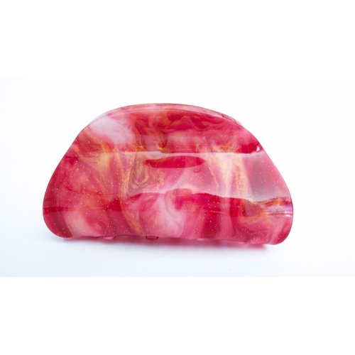 Generic Crimson magenta red marbled glitter hair claw clip