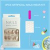 Tyuimhx Cat Eye Press on Nails Coffin Short Fake Nails Spring False Nails With Flowers Glitter Designs Full Cover Stick on Nails Acrylic Floral Artificial Nails for Women Girls Glue on Nails 24Pcs