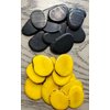 Tagua Beads. 20 Chips. Natural Eco-Friendly Tagua Slices. 10 Black and 10 Yellow Slices. Medium Size: 3x2.5 cm. Approx. Undrilled